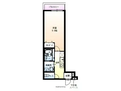 フジパレス江坂町(1K/1階)の間取り写真