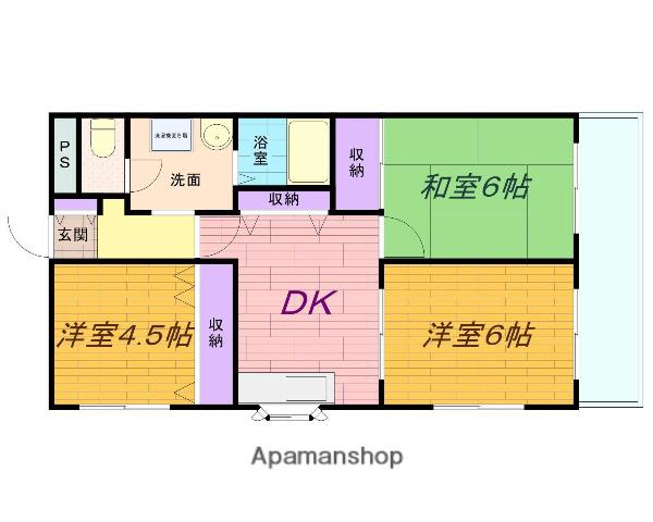 上野マンション(3DK/1階)の間取り写真