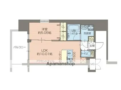 プレジオ江坂ROUGE(1LDK/13階)の間取り写真
