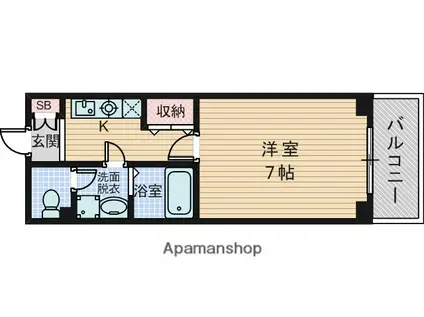 グランカーサ緑地公園(1K/3階)の間取り写真