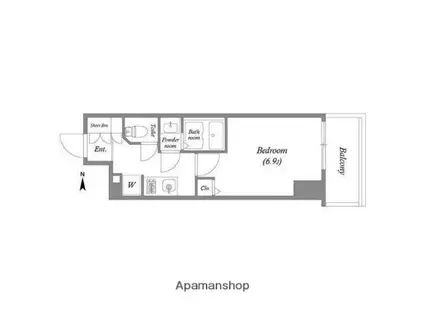 TOPAZ江坂(1K/3階)の間取り写真
