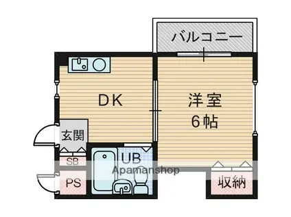 かねまつ扶佐マンション(1DK/4階)の間取り写真
