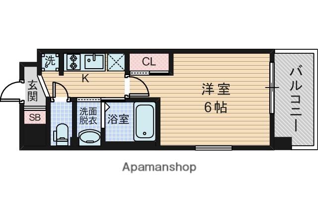 LUXE東三国ウエスト(1K/7階)の間取り写真