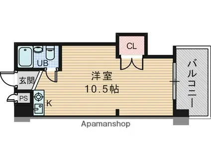 ICROSSAM東三国(ワンルーム/3階)の間取り写真