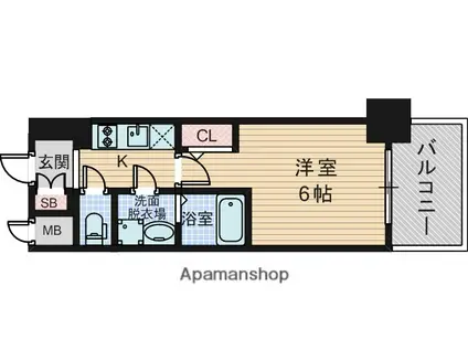 エスリード新大阪ザ・プレミアイースト(1K/12階)の間取り写真