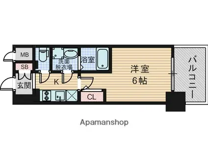 エスリード新大阪ザ・プレミアイースト(1K/11階)の間取り写真
