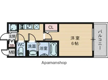 エスリード ザ・グラン大阪ノース(1K/11階)の間取り写真