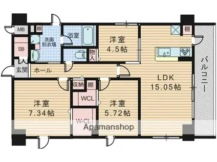 カルム小西V(3LDK/2階)の間取り写真