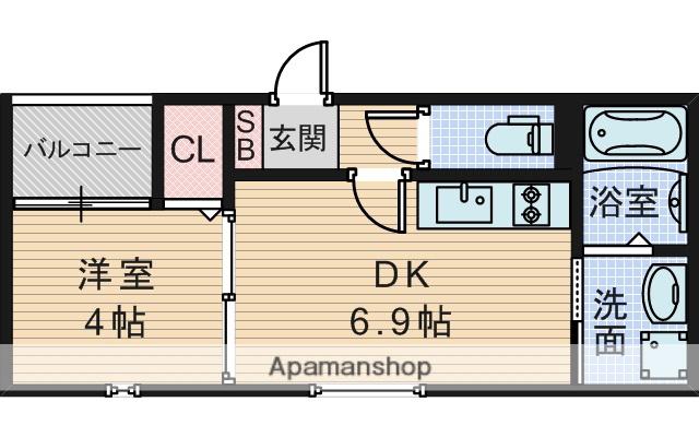 ヴァレスタ豊里(1DK/1階)の間取り写真