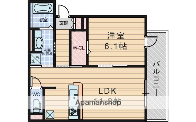D-RESIDENCE蛍池東町(1LDK/1階)の間取り写真