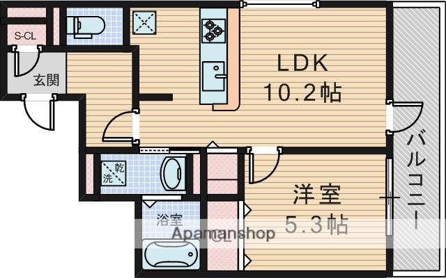 D-RESIDENCE蛍池東町(1LDK/2階)の間取り写真