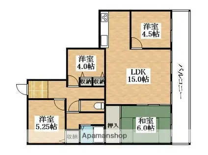 ユニハイム松原高見の里(4LDK/6階)の間取り写真