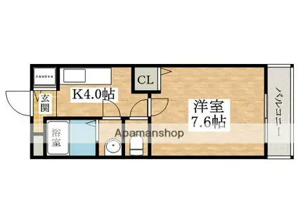 TOMYS COURT北花田(1K/1階)の間取り写真