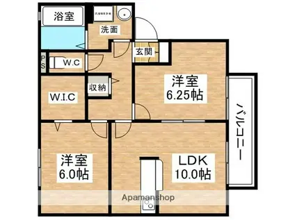 サンハイツ岡Ⅴ(2LDK/1階)の間取り写真