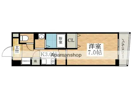 チエロマレ天美東(1K/5階)の間取り写真