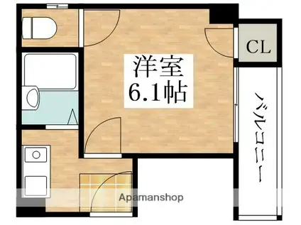 プリンスヴィラ百百(1K/3階)の間取り写真