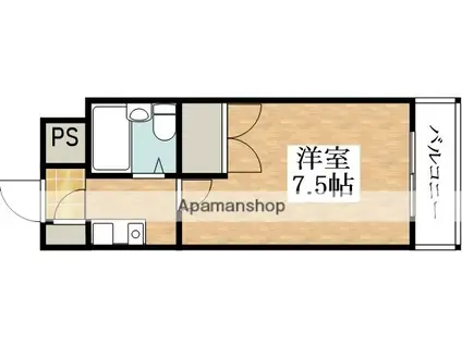 ラミアカーサ・ウーノ(1K/2階)の間取り写真