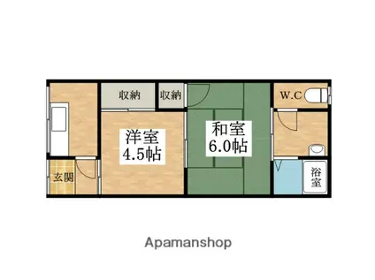 篠本貸家(2K)の間取り写真