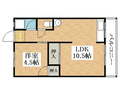 山本ハイツ(1LDK/2階)の間取り写真