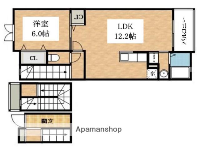 フォルトゥーナ(1LDK/3階)の間取り写真
