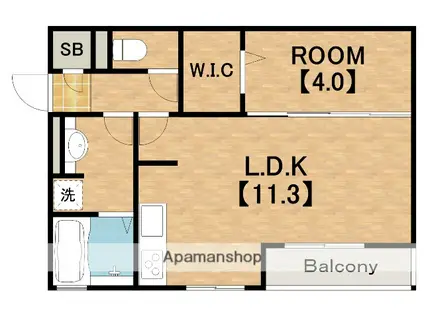 片岡マンション1(1LDK/2階)の間取り写真