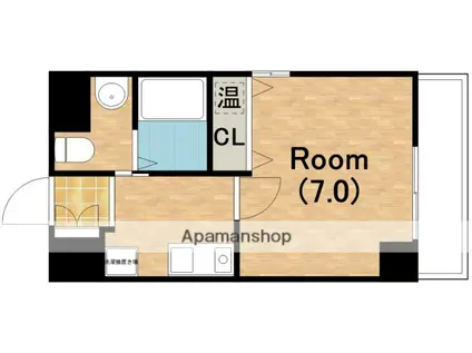 ラ・フォーレ喜連瓜破(1K/2階)の間取り写真