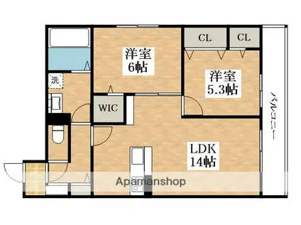 MAISON DU ESPOIR(2LDK/2階)の間取り写真