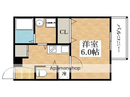 レ・ジュール針中野(1K/2階)の間取り写真