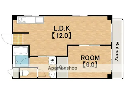 ローレルハイツ(1LDK/2階)の間取り写真