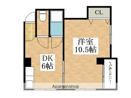 パルク七星(1DK/5階)の間取り写真