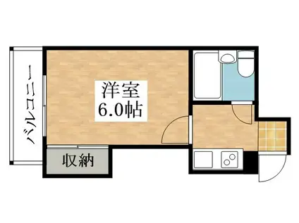 ルーモ矢田Ⅲ(1K/3階)の間取り写真