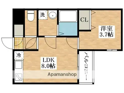 H MAISON東住吉2(1LDK/3階)の間取り写真