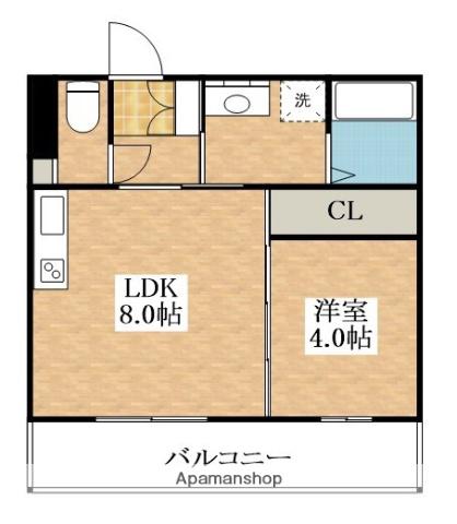 EXハイツ東新町Ⅴ(1LDK/2階)の間取り写真