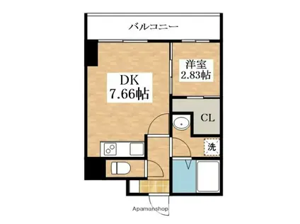 FREEDOM RESIDENCE 松原上田Ⅱ(1DK/4階)の間取り写真