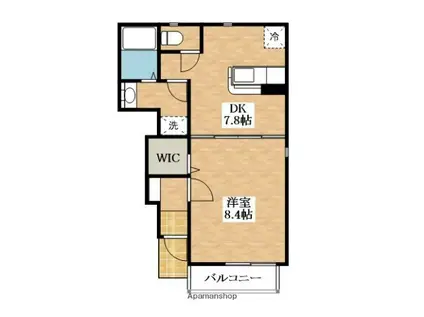 リバーサイドTSUMURA1(1DK/1階)の間取り写真