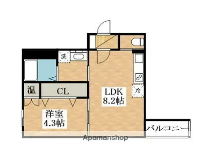 F ASECIA BECRUX (1LDK/3階)の間取り写真