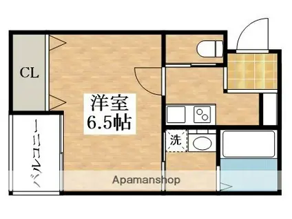 1ER つばきⅡ(1K/3階)の間取り写真