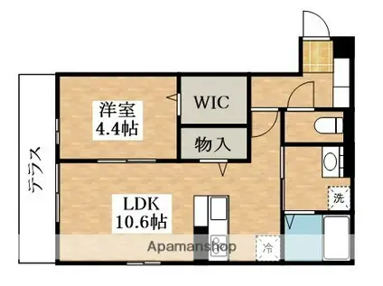 スペチアーレ平野東(1LDK/1階)の間取り写真
