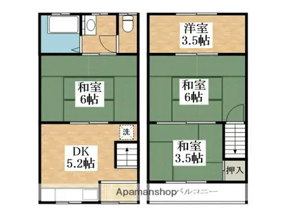 天美南2丁目貸家(117−10)(3DK)の間取り写真