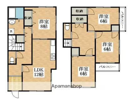 近鉄南大阪線 布忍駅 徒歩13分 2階建 築39年(4LDK)の間取り写真