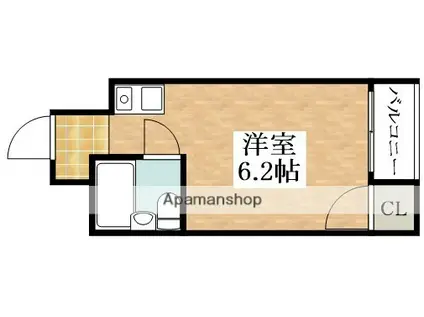 ルームハイツ5(ワンルーム/5階)の間取り写真