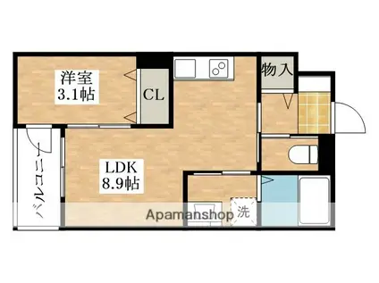 グローハイツ喜連ノース(1LDK/2階)の間取り写真