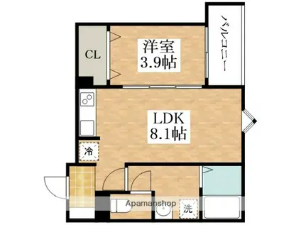 FSTYLE西大塚(1LDK/2階)の間取り写真