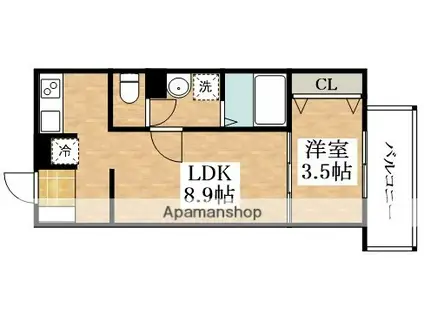 FSTYLE天美東4号館(1LDK/3階)の間取り写真