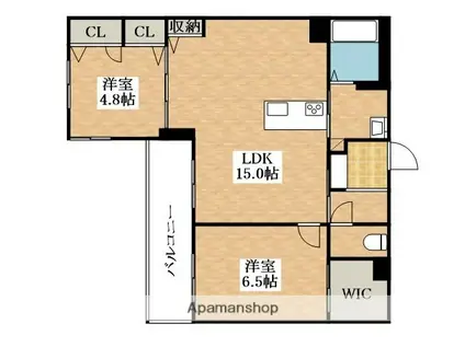 エスペランサ北田辺2(2LDK/3階)の間取り写真