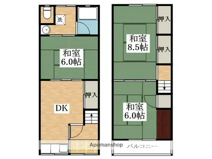 貸テラス 松原市天美東(3DK)の間取り写真