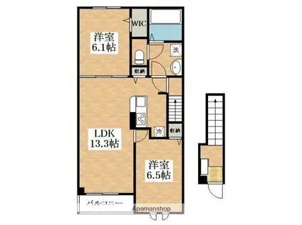 ポポラーレ(2LDK/2階)の間取り写真