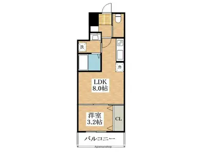 H-MAISON東住吉3(1LDK/2階)の間取り写真