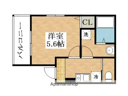 キャプテンデッキ(1K/3階)の間取り写真
