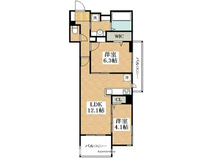 D-ROOM瓜破サウス(2LDK/2階)の間取り写真